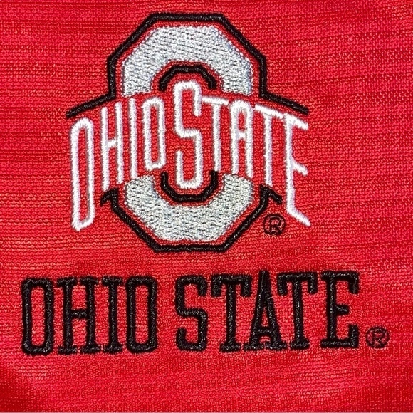 Champion Men’s Size Medium Ohio State Buckeyes Red OSU Logo Polo Shirt NWT - Picture 3 of 10